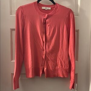 LOFT Pink Cardigan Sweater EUC